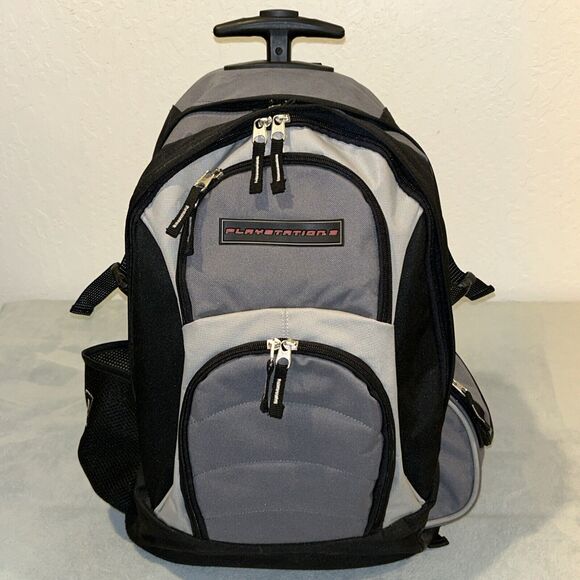 Sony Playstation 3 Backpack PS3 Storage Travel Bag Rolling Case Retractable Hand - Picture 1 of 16